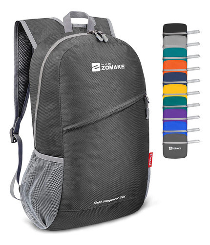 Mochila Pequena Senderismo Impermeable Gris 20l Zomake 0