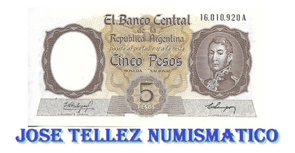 Bottero 1919 $5 Moneda Nacional Serie A Aunc Palermo 0