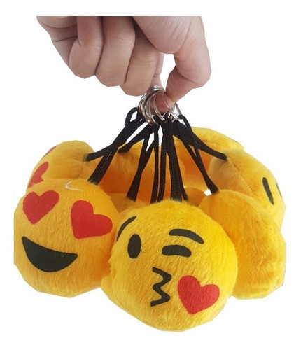 Kit Com 24 Chaveiros Emoji Emoticon Pelucia Whatsapp Atacado 0