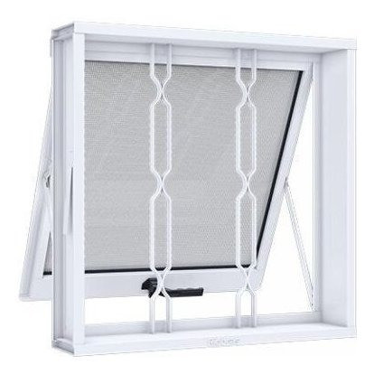 Janela De Aço Maxim-ar 60x60cm 1 Folha Com Grade Mosaico 0