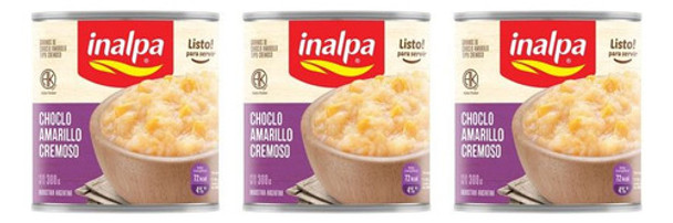 Pack X3 Lata De Choclo Amarillo Cremoso Conserva 300g Inalpa 0