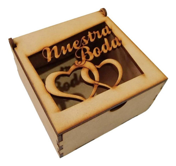 Caja/bombonera Nuestra Boda, Fibrofacil, Pack X10unidades! 0