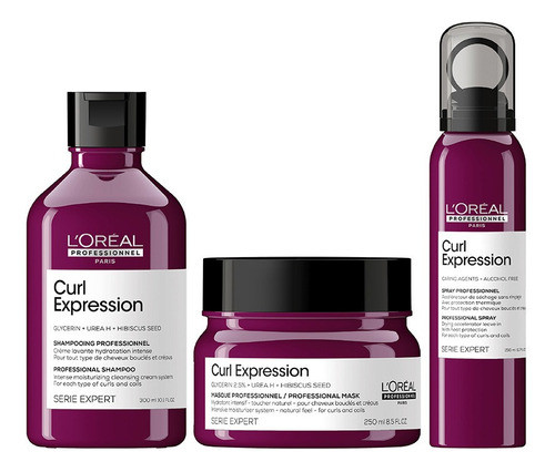 Shampoo 300ml + Mascara 250ml + Spray 150ml Curl Expression 0