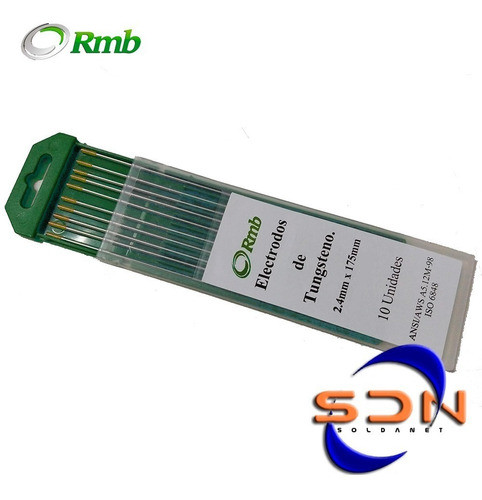 Electrodo Tungsteno Punta Dorada Marca Rmb Diam 2,4mm 0