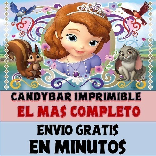 Kit Imprimible Candy Bar Princesita Sofia El Mas Completo 0