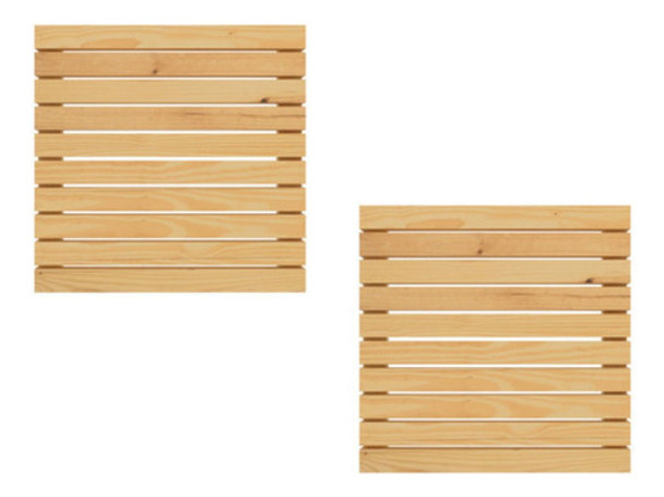 Kit C/ 2 Decks Em Madeira 50x50 Para Jardim 0
