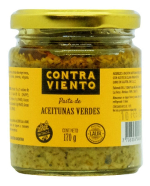 Pasta De Aceitunas Verdes Contraviento 170g. Laur 0