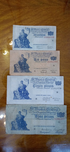 Billetes Argentinos Peso Del Progreso Serie 4 Billetes N772 0