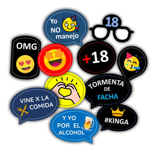 Kit Props Cartelitos Cumple De 18 Años Para Imprimir 0
