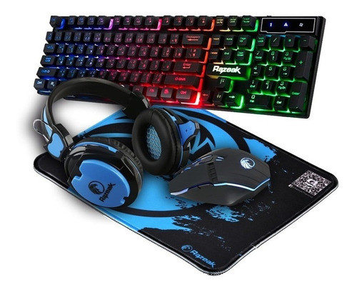 Combo Gamer Teclado Retroiluminado + Mouse + Auricular + Pad 0
