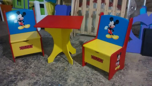 Juego Mesa Y Dos Sillas Con Cajon 0
