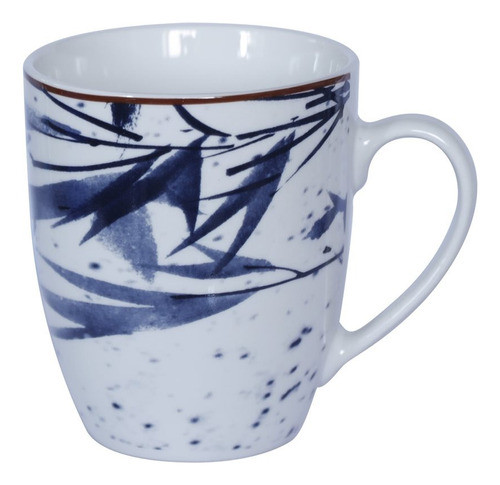 Mug 355ml Hojas Azul 0