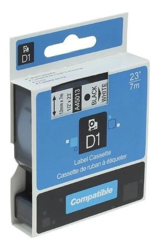 Cinta Compatible Con D1 Dymo 12mm Negro/blanco 0