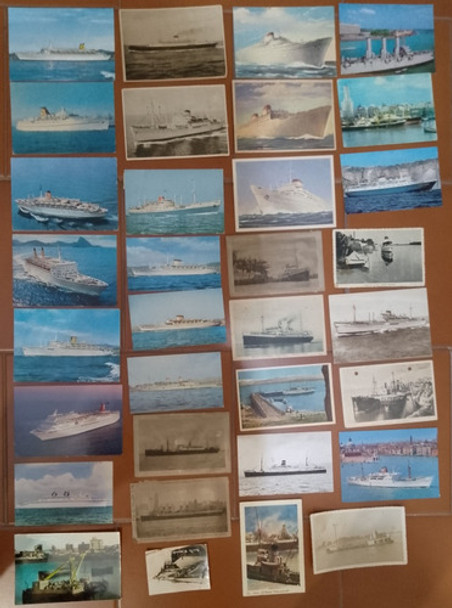 Lote 34 Postales,fotos De Barcos,navieras , Navales Antiguas 0