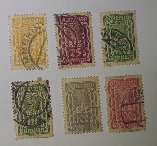6 Selos Antigos Austria    - 1922 0