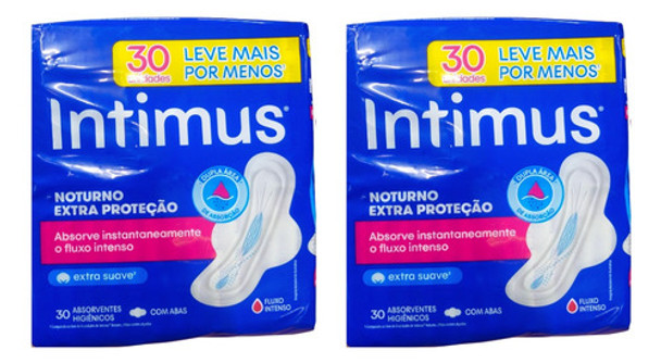 Absorvente Externo Intimus Noturno Seca Com Kit Com 60 Und 0