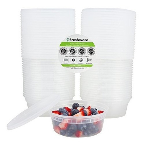 Freshware - Envases De Plástico Para Guardar Alimentos, De 4 0