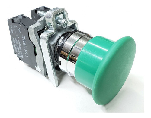 Botón Interruptor  Hongo Verde Retorno Por Resorte 1no+1nc 0