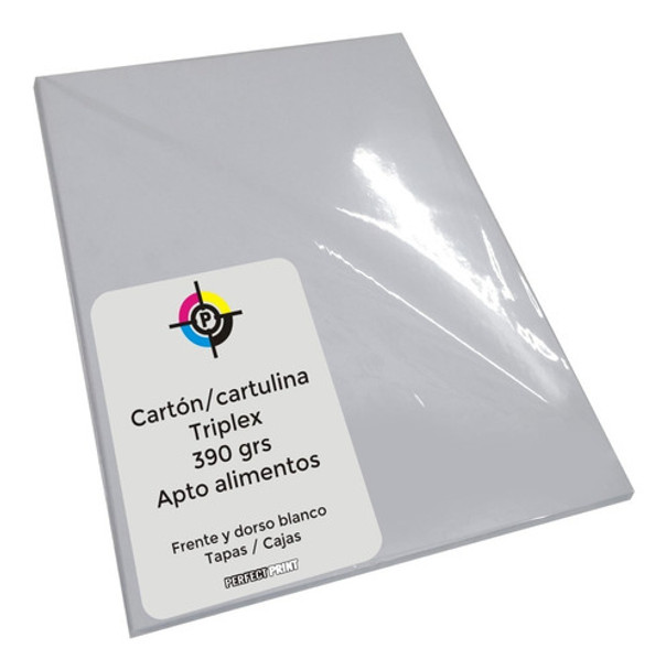 Carton Cartulina Triplex A5 390 Grs 40 Hojas Cajas Tapas 0