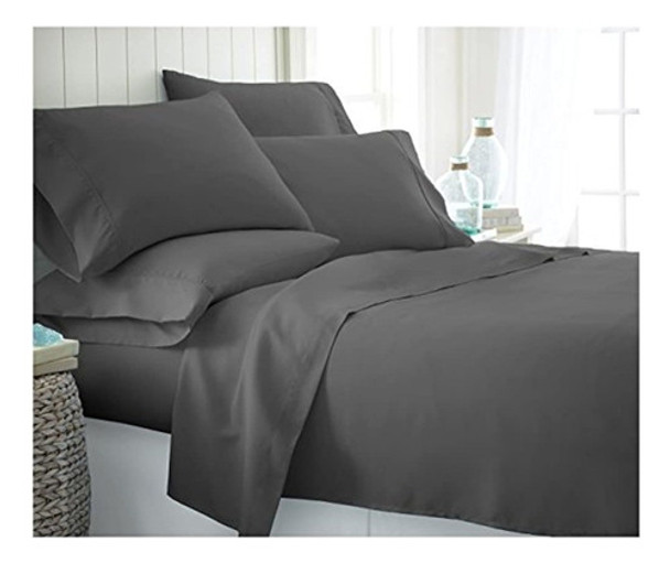 Ienjoy Home Juego De Sábanas De 6 Piezas, Twin Xl, Gris 0 Ienjoy Home Juego De Sábanas De 6 Piezas, Twin Xl, Gris 0