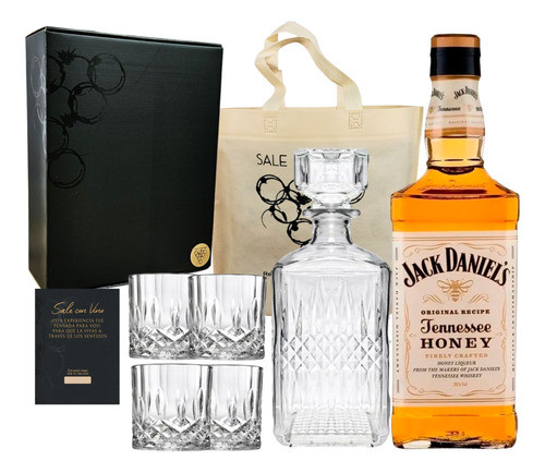 Box Experiencia Jack Daniels Honney + Kit Vasos Y Decantador 0