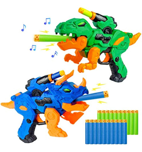 Paquete De 2 Pistolas Eléctricas De Dinosaurio 0