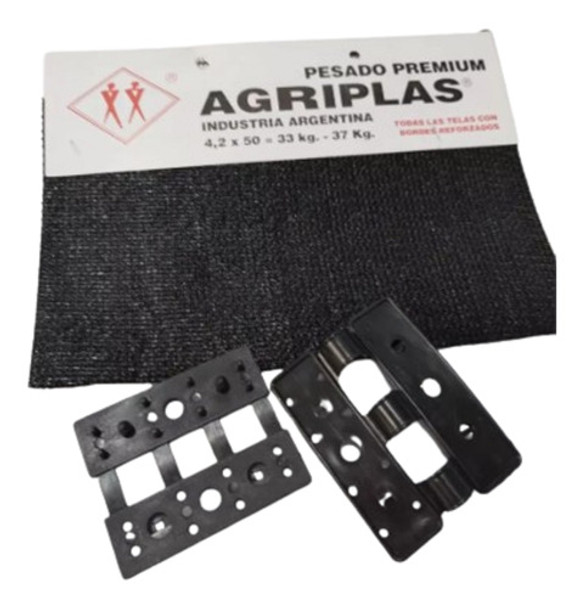 Media Sombra 98 % Premium Negra  4,2 X 4 M + 20 Mosquetones 0