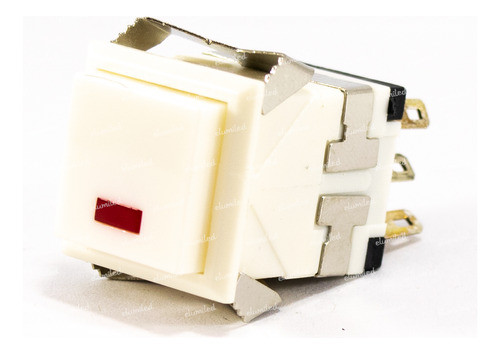 4 Interruptores Pulsador Retencion Cuadrado 19mm Blanco Led 0