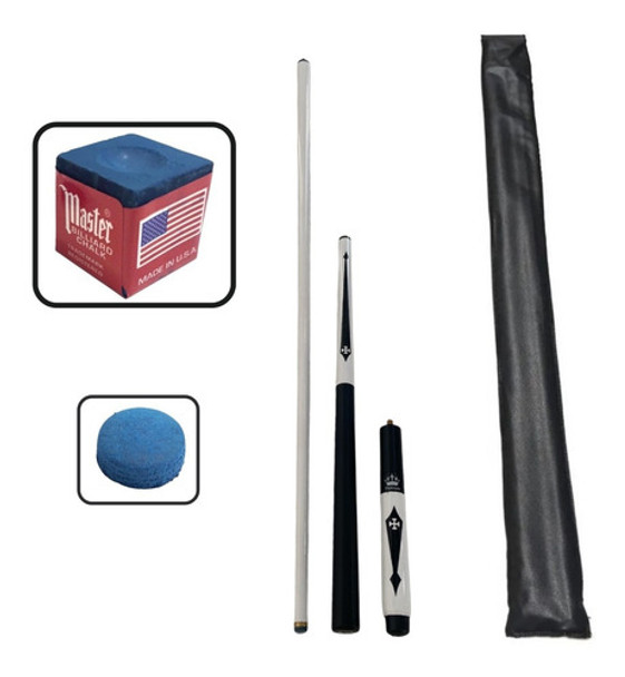 Taco De Sinuca De 3 Partes Profissional Cruz De Malta Branco 0