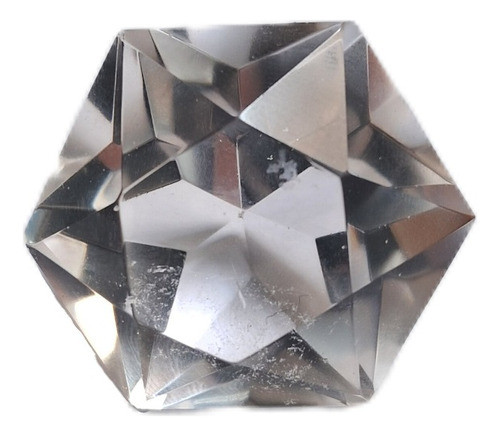 Quartzo Facetado Diamante Hexagonal Estrela 6 Pontas 3cm 0