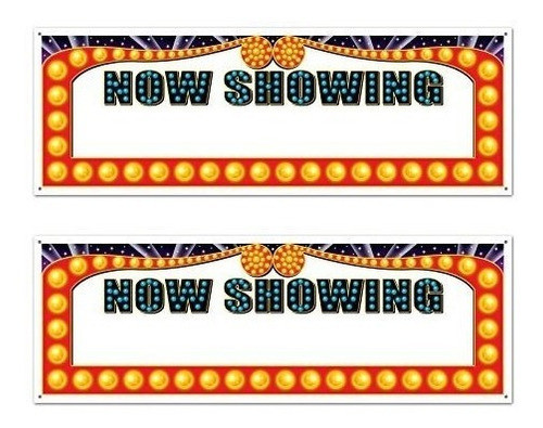 Beistle S50218az2 2 Piezas Ahora Mostrando Letreros Pancarta 0