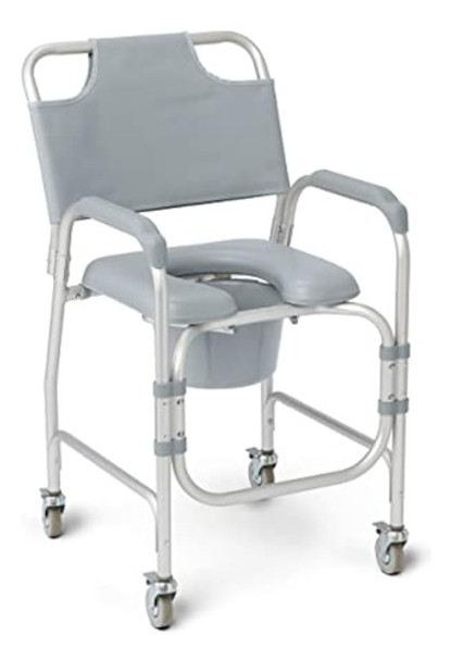 Medline Silla De Ducha Acolchada De Aluminio Con 4 0