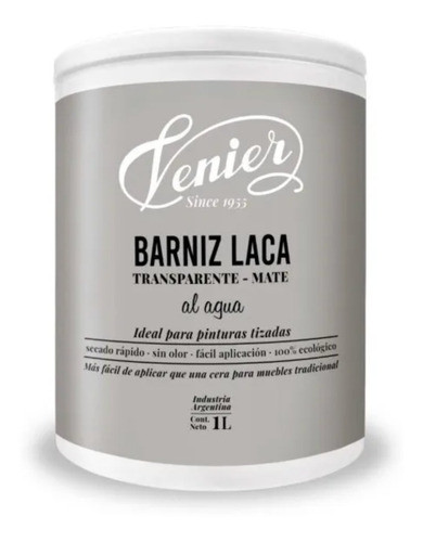 Laca Mate Transparente Al Agua Chalk Paint Venier 1 Lt 0