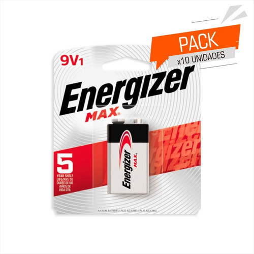 Set X10 Baterias 9v Energizer Max Alcalina 0