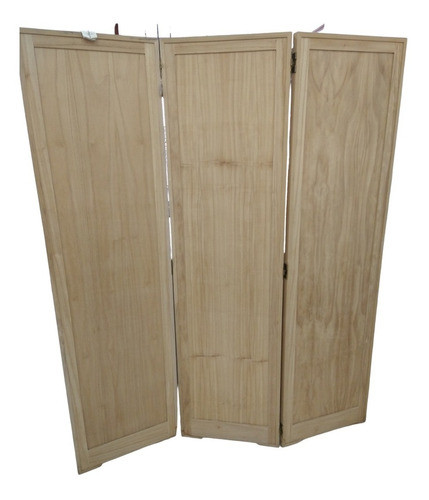 Biombo Plegable Separador De Ambientes Madera Paraíso Crudo 0
