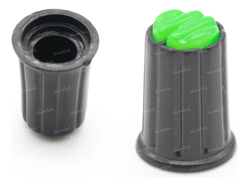4 Perillas Potenciometro Verde Claro 12mm Alto X 16mm 0