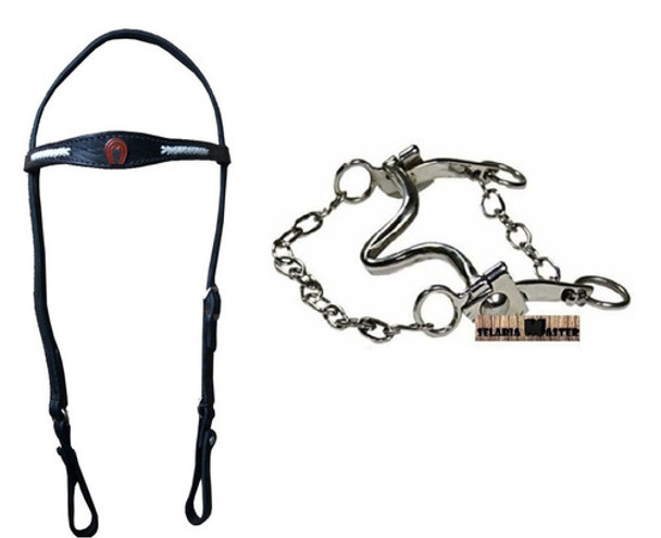 Cabeçada  Manga Larga Couro + Freio Inox Para Cavalo 0 Cabeçada  Manga Larga Couro + Freio Inox Para Cavalo 0