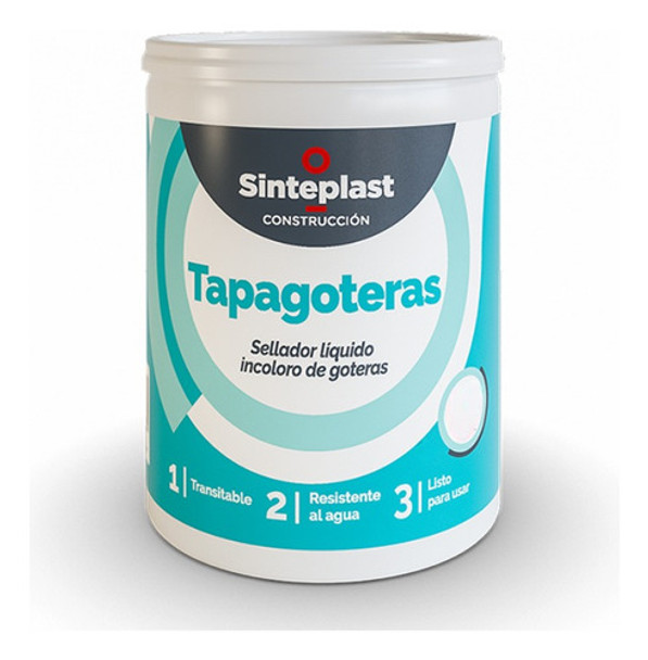 Tapagoteras Impermeabilizante Transparente Sinteplast X 1lts 0