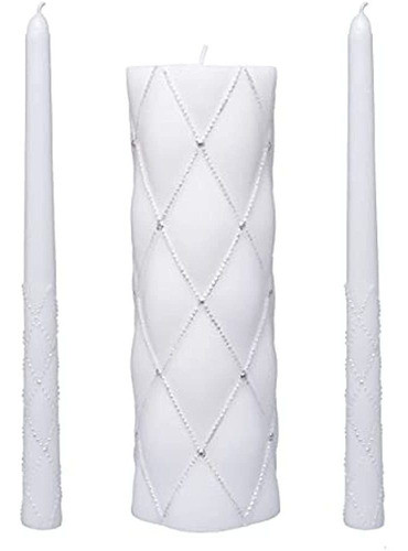 Hosley 11.5  High White Wedding Unity Candle Set. Ideal Para 0