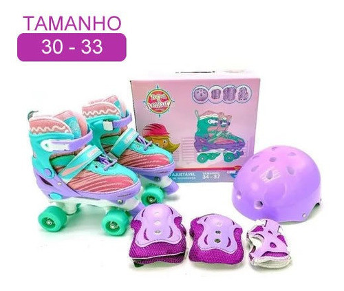 Patins Infantil Ajustável Com Kit De Proteção 30-33 Unitoys 0