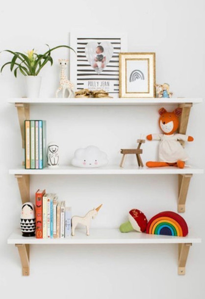 Estante Con Mensulas 80x20 Blanco Biblioteca Repisa Flotante 0