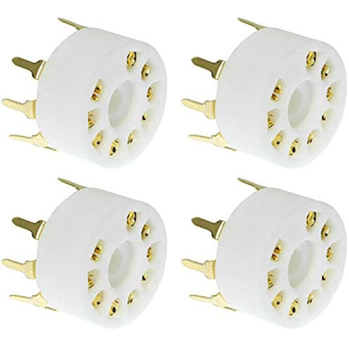 Magic&shell 4pcs B9a Ceramic 9 Pin Gold Pcb Tube Socket Para 0