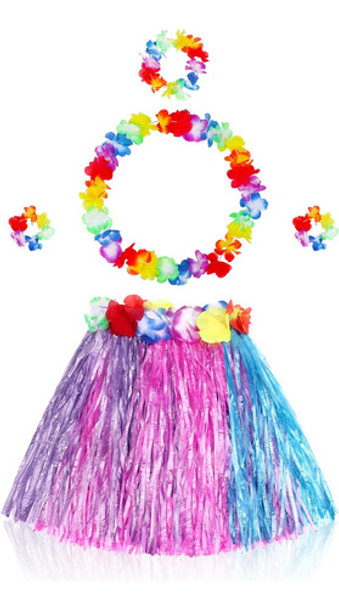 Disfraz De Niña Con Falda De Hierba Hula Para Fiesta De Play 0