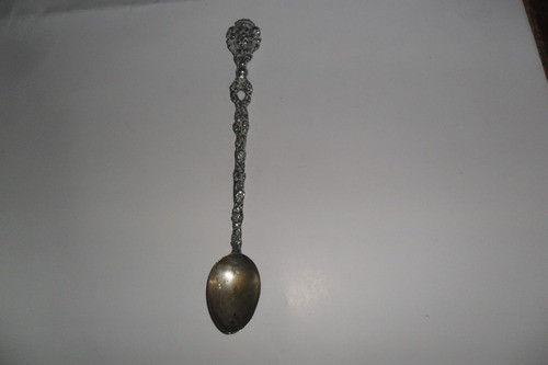 Cuchara Cucharita Bronce Con Relieve Escudo De Espiga Larga 0