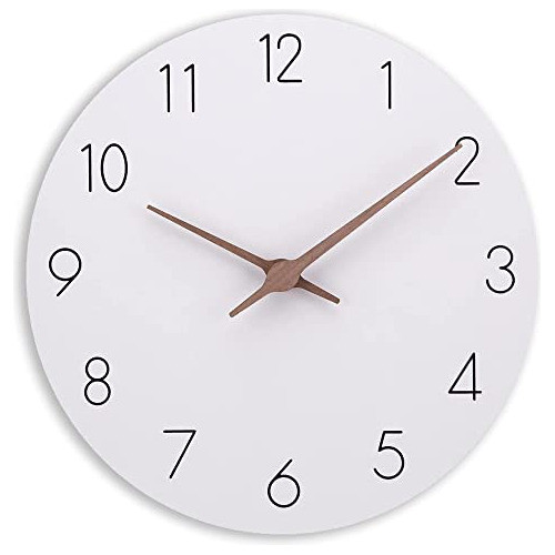 Reloj De Pared Blanco Silencioso Simple Elegante 30 Cm 0