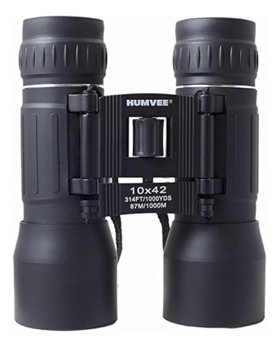 Humvee Hmvb10x42blk Armadura De Goma Binocular Compacto Con 0