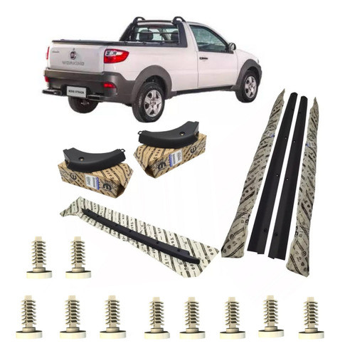 Kit Moldura Lateral Caçamba Cabine Simples Strada 14 A 2020 0