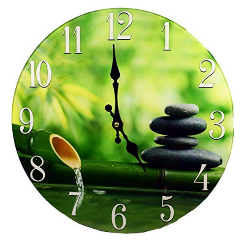 Zen Bambú 13 Reloj De Vidrio 0