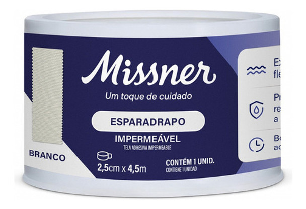 Esparadrapo Impermeável - 2,5cm X 4,5m - Missner (6 Uni) 0 Esparadrapo Impermeável - 2,5cm X 4,5m - Missner (6 Uni) 0