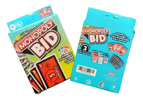Juego Cartas Uno Monopoly Bid Importado Genérico 0
